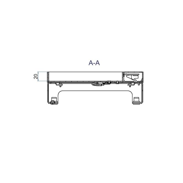 Produktbild UBD 217 201  -  Unterflur-Bodendose UBD 210 small inkl. Deckel mit Kante, geschlossen, 20mm Vertiefung und 1 Schnurauslass